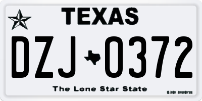 TX license plate DZJ0372
