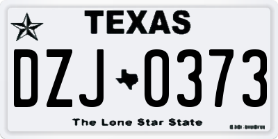 TX license plate DZJ0373