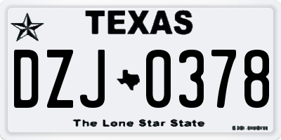 TX license plate DZJ0378