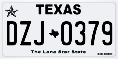 TX license plate DZJ0379