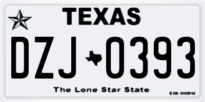 TX license plate DZJ0393