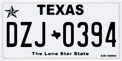 TX license plate DZJ0394