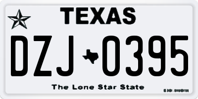 TX license plate DZJ0395