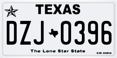 TX license plate DZJ0396