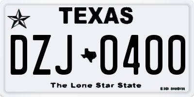 TX license plate DZJ0400