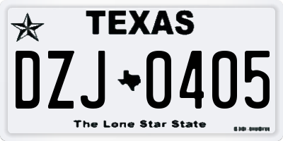TX license plate DZJ0405