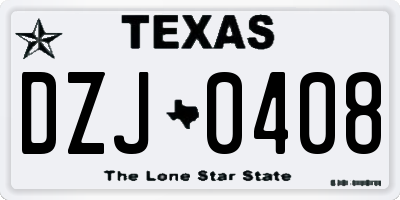 TX license plate DZJ0408