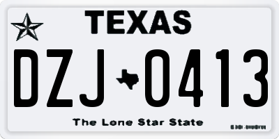 TX license plate DZJ0413