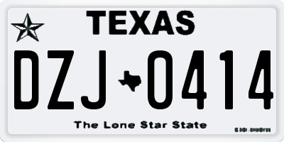 TX license plate DZJ0414