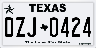 TX license plate DZJ0424