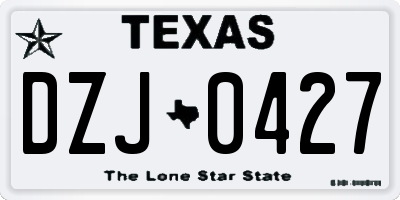 TX license plate DZJ0427