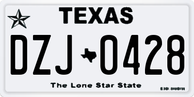 TX license plate DZJ0428