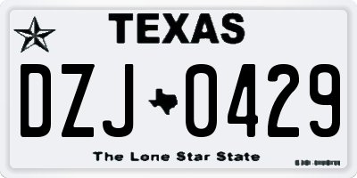 TX license plate DZJ0429