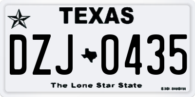 TX license plate DZJ0435