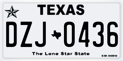 TX license plate DZJ0436