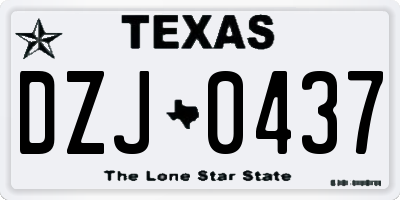 TX license plate DZJ0437