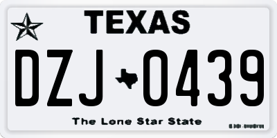 TX license plate DZJ0439