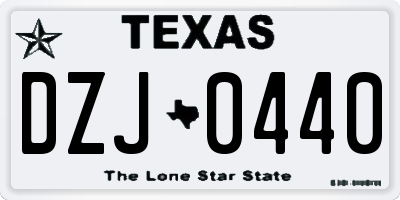 TX license plate DZJ0440
