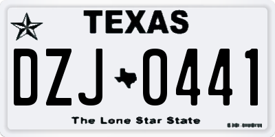 TX license plate DZJ0441