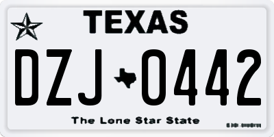 TX license plate DZJ0442