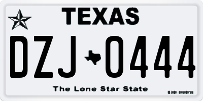 TX license plate DZJ0444