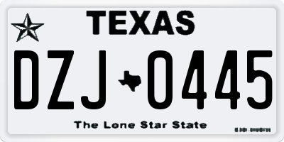 TX license plate DZJ0445