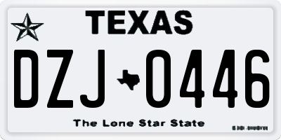 TX license plate DZJ0446