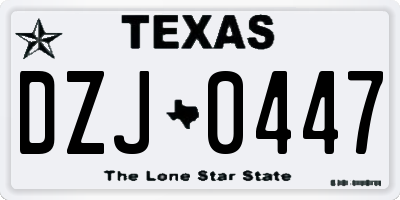 TX license plate DZJ0447