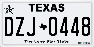 TX license plate DZJ0448