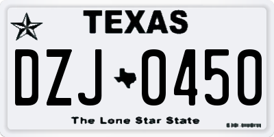 TX license plate DZJ0450