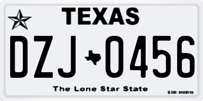TX license plate DZJ0456
