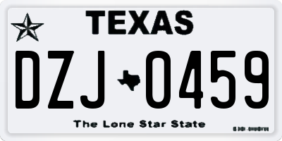 TX license plate DZJ0459