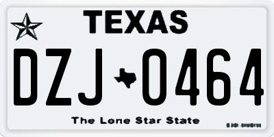 TX license plate DZJ0464
