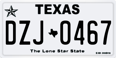 TX license plate DZJ0467