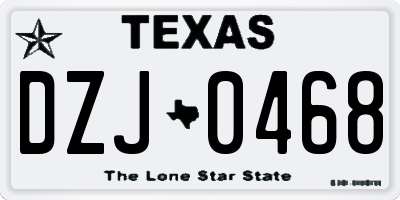 TX license plate DZJ0468