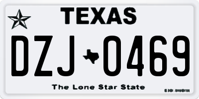 TX license plate DZJ0469