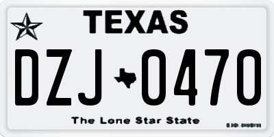 TX license plate DZJ0470