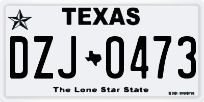 TX license plate DZJ0473