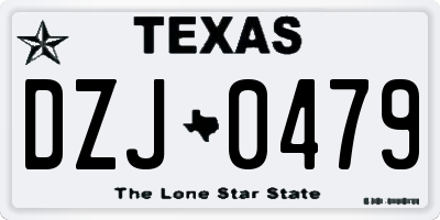 TX license plate DZJ0479