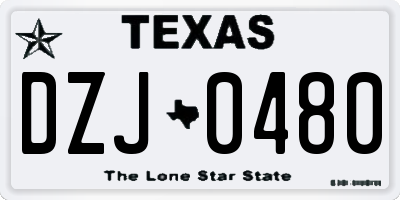 TX license plate DZJ0480