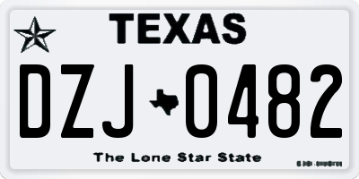 TX license plate DZJ0482