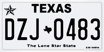 TX license plate DZJ0483
