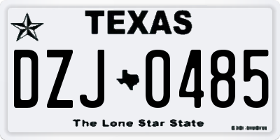 TX license plate DZJ0485
