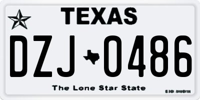 TX license plate DZJ0486