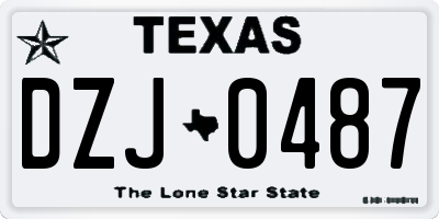 TX license plate DZJ0487