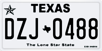 TX license plate DZJ0488