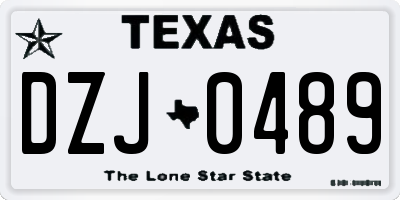 TX license plate DZJ0489