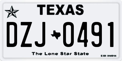 TX license plate DZJ0491