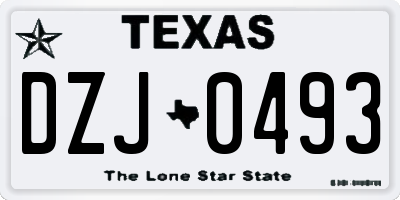 TX license plate DZJ0493