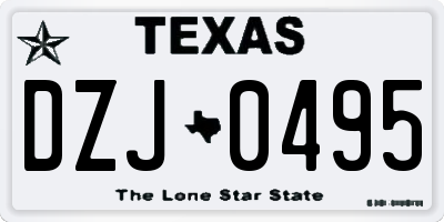TX license plate DZJ0495